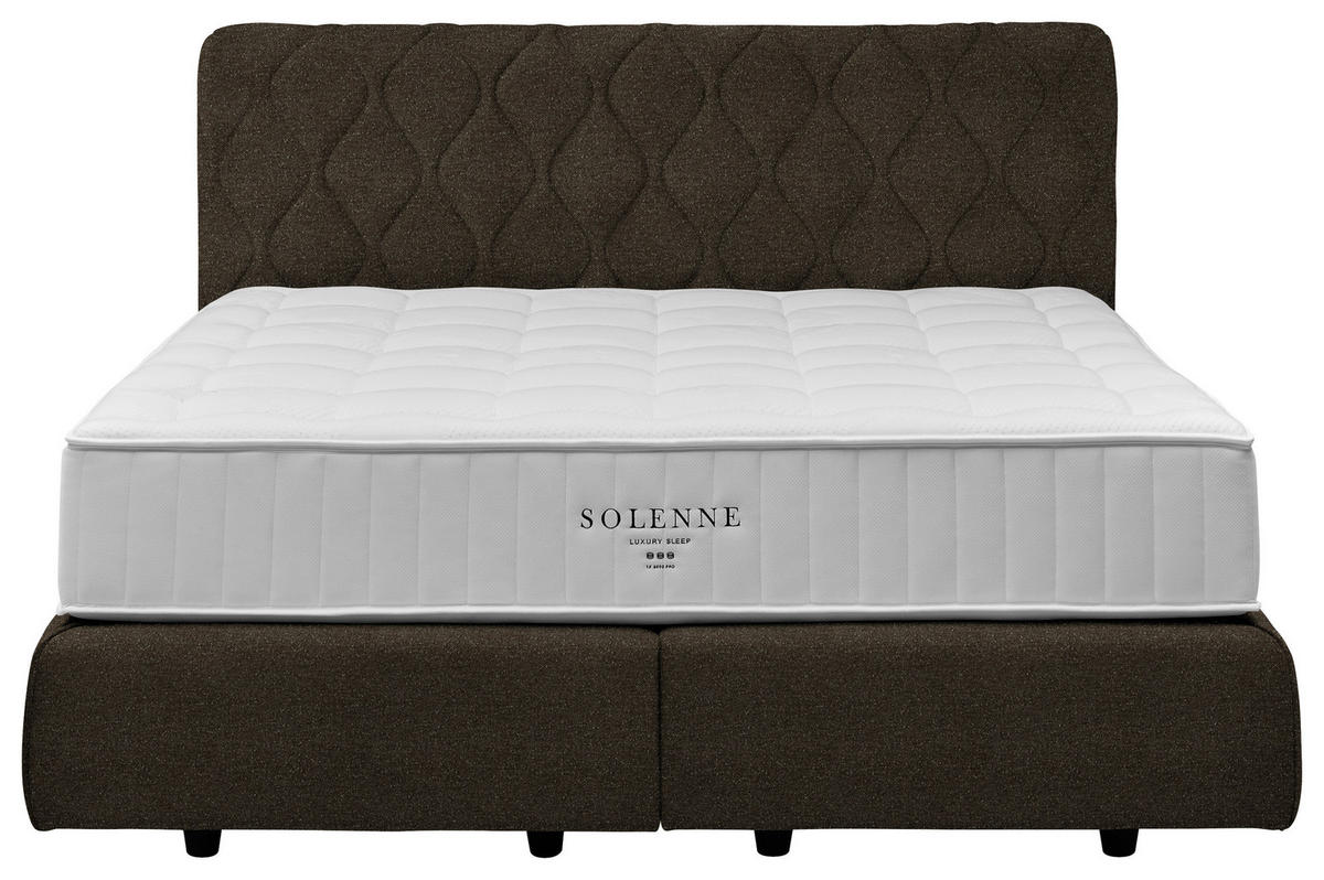 BOXSPRINGBETT 180/200 cm  in Dunkelbraun  - Dunkelbraun/Schwarz, Design, Kunststoff/Textil (180/200cm) - Johann Jakob