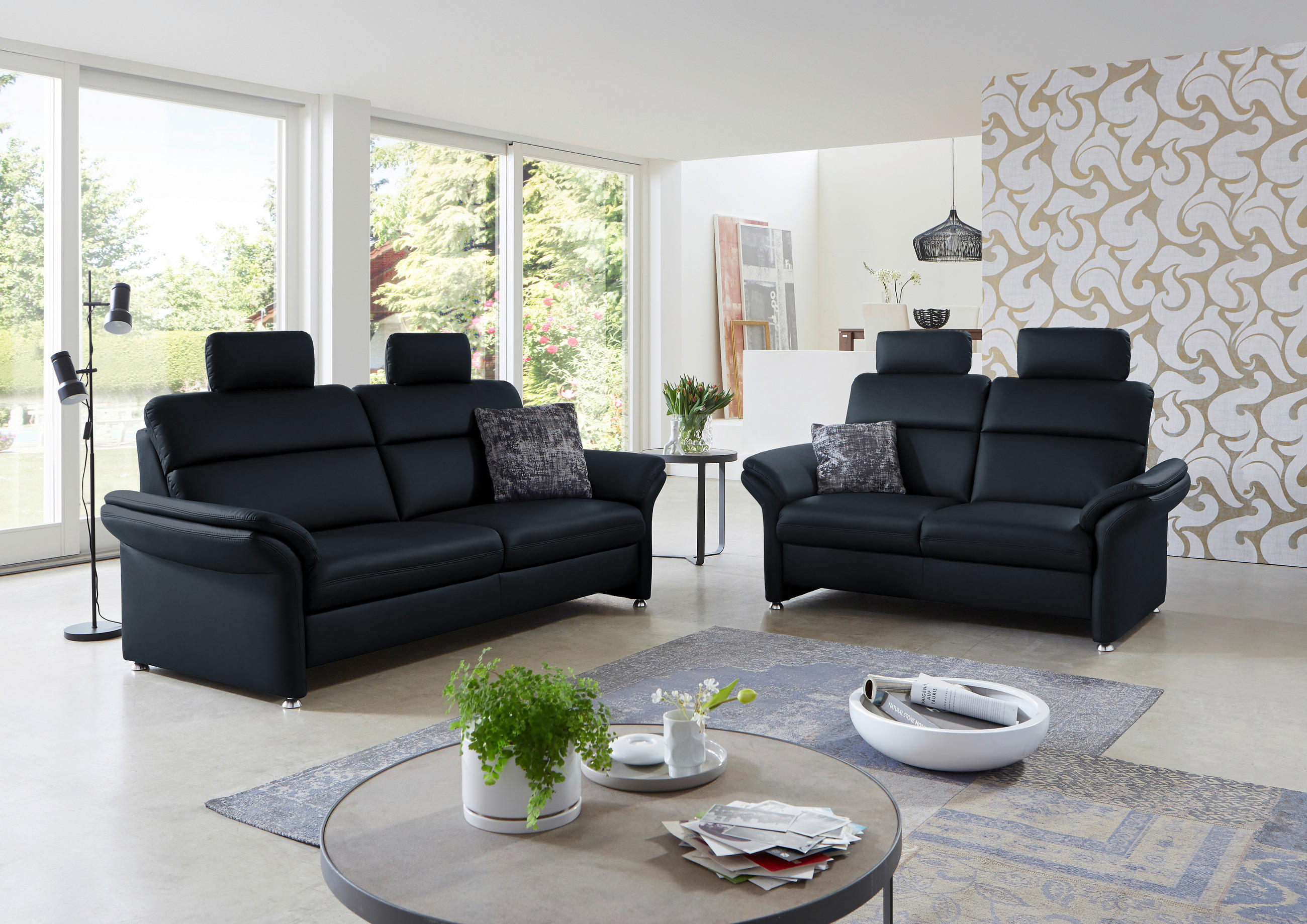 2-SITZER-SOFA in Echtleder Dunkelblau  - Alufarben/Dunkelblau, Konventionell, Leder/Metall (170/96/92cm) - Beldomo Premium