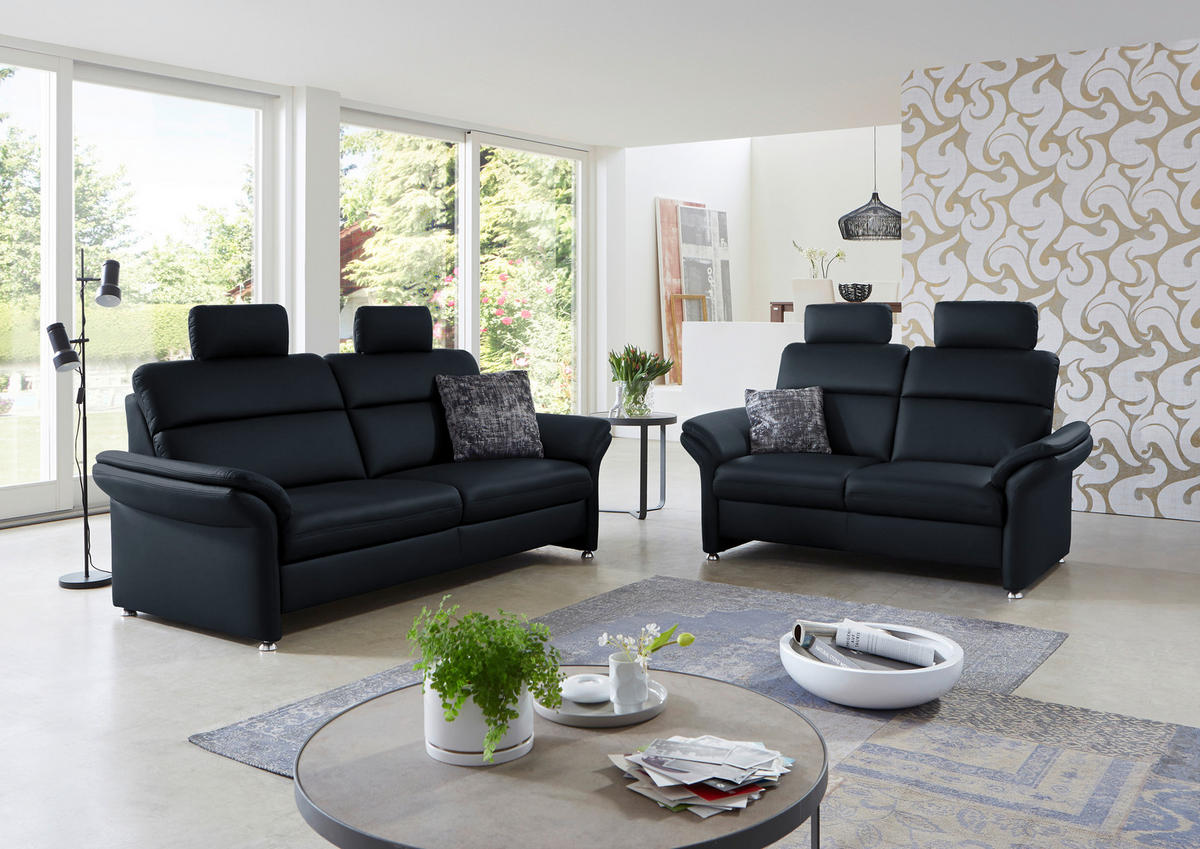 2-SITZER-SOFA in Echtleder Dunkelblau  - Alufarben/Dunkelblau, Konventionell, Leder/Metall (170/96/92cm) - Beldomo Premium