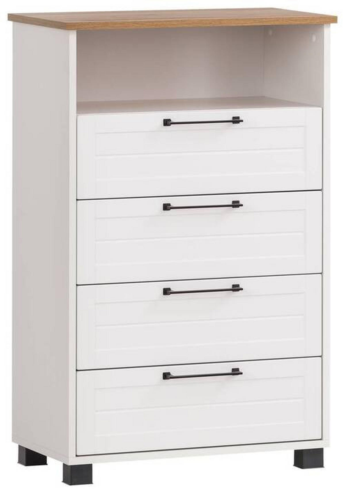 HIGHBOARD  in 62,4/102/34,1 cm  - Eichefarben/Schwarz, Holzwerkstoff/Kunststoff (62,4/102/34,1cm) - MID.YOU