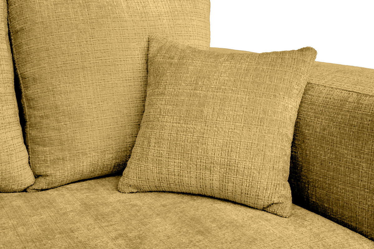 ECKSOFA Goldfarben Chenille Zierkissen, Rückenkissen, Rücken echt  - Goldfarben/Schwarz, MODERN, Kunststoff/Textil (188/276cm) - Milino