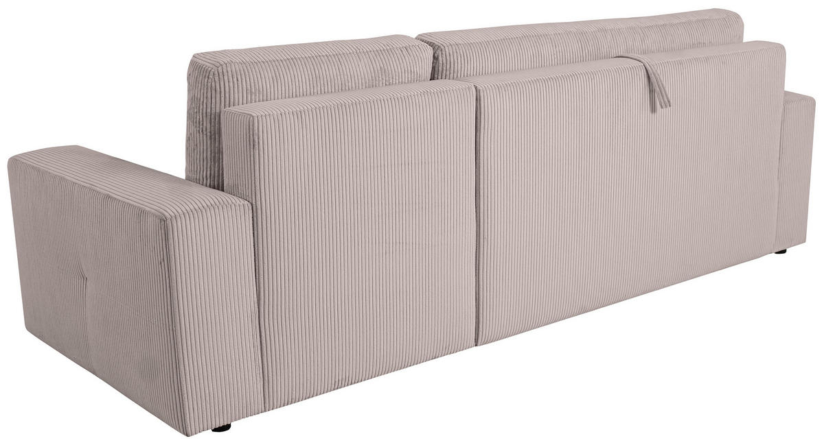 ECKSCHLAFSOFA  mit Cord Hellbraun  - Hellbraun/Schwarz, KONVENTIONELL, Textil (248/146cm) - Xora