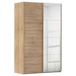 SCHWEBETÜRENSCHRANK  in Sonoma Eiche  - Sonoma Eiche, Design, Glas/Holzwerkstoff (137/223/68cm) - Novel