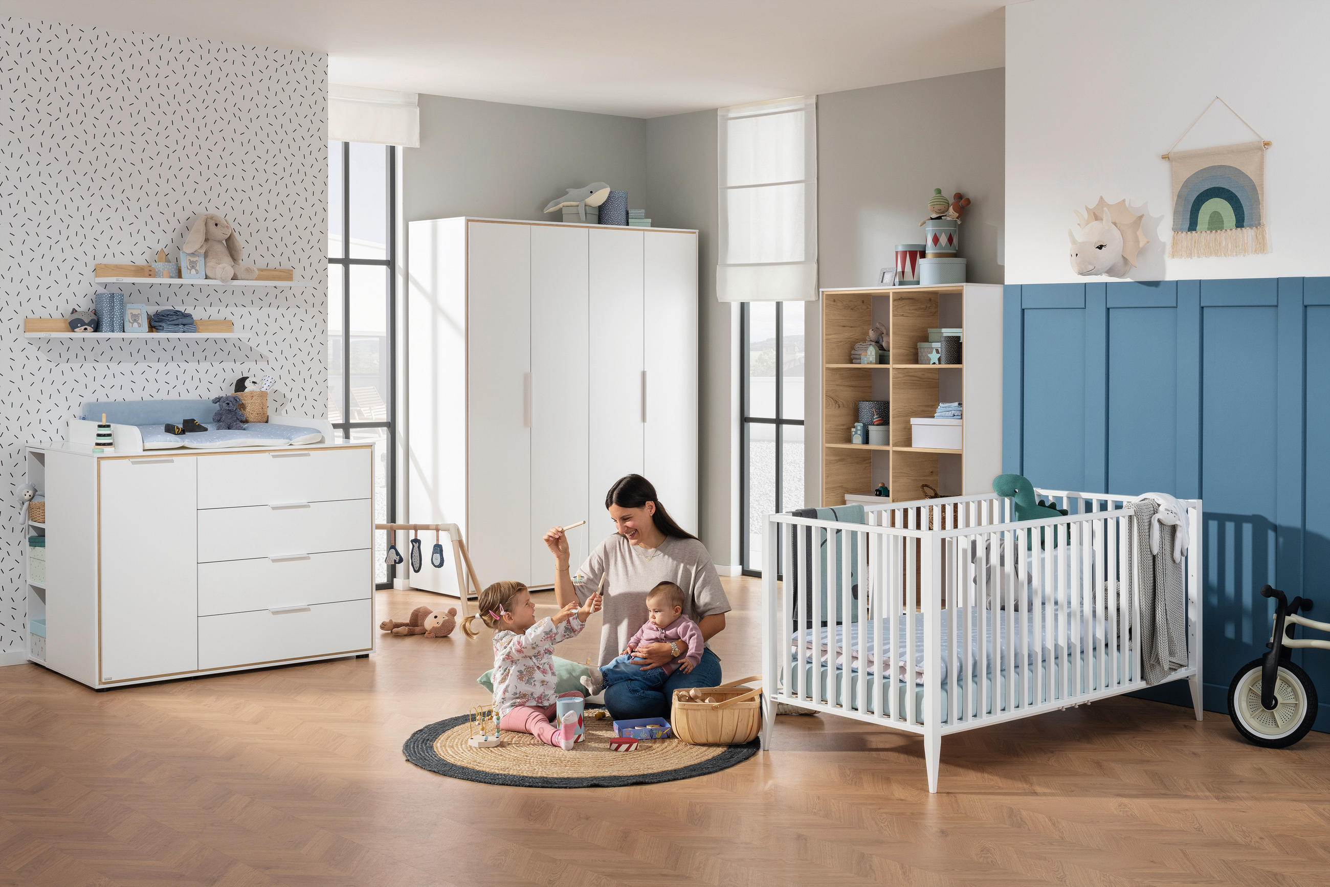BABYREGAL Lieven Weiß, Eichefarben - Eichefarben/Weiß, Basics, Holzwerkstoff (97,2/165,0/38,8cm) - Paidi