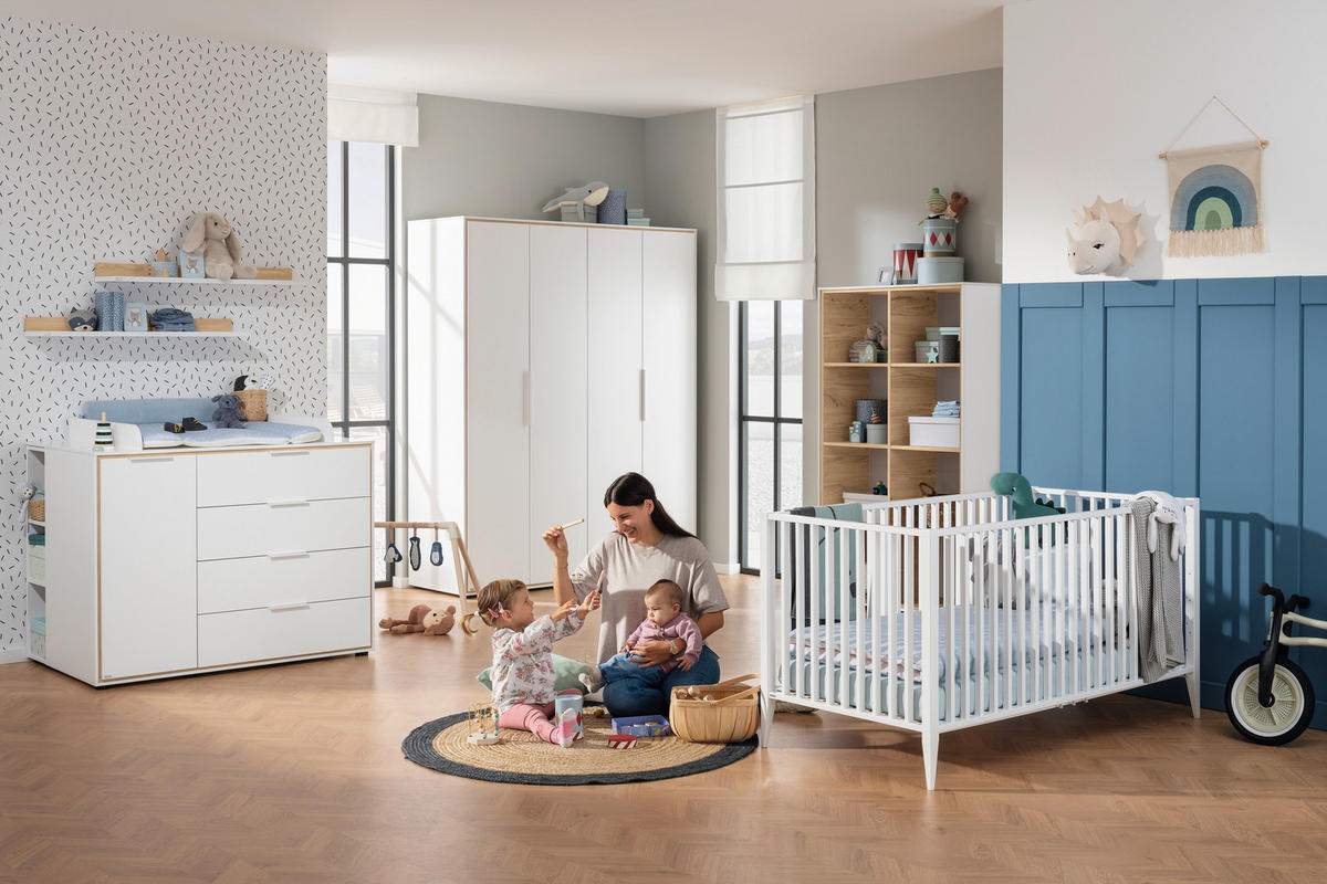 BABYREGAL Lieven Weiß, Eichefarben  - Eichefarben/Weiß, Basics, Holzwerkstoff (97,2/165,0/38,8cm) - Paidi