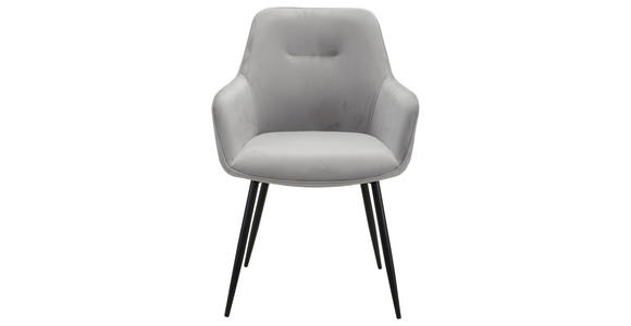 ARMLEHNSTUHL in Eisen Cord - Schwarz/Grau, Design, Textil/Metall (57/85/60cm) - Novel