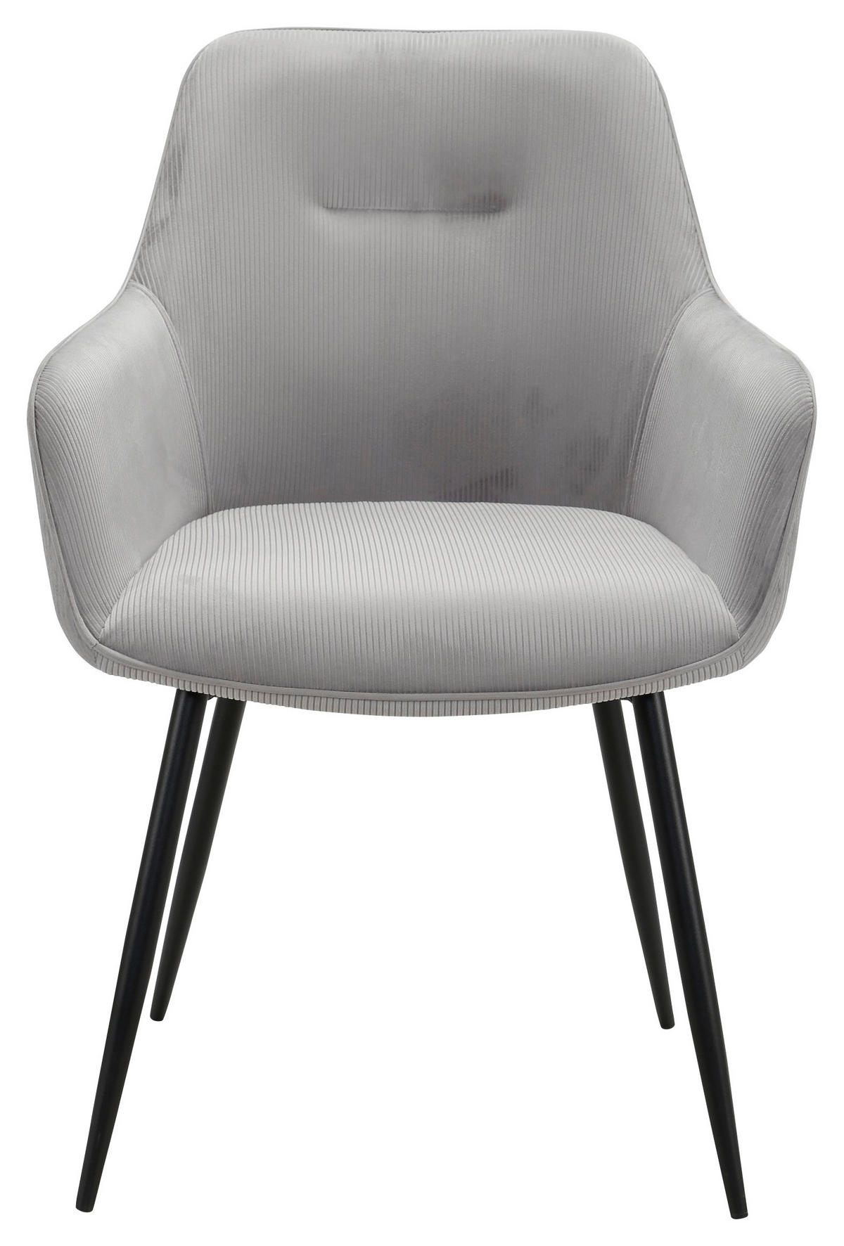 ARMLEHNSTUHL  in Eisen Cord  - Schwarz/Grau, Design, Textil/Metall (57/85/60cm) - Novel