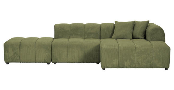 ECKSOFA  in Cord Dunkelgrün  313/162 cm  - Dunkelgrün/Schwarz, KONVENTIONELL, Kunststoff/Textil (313/162cm) - Carryhome