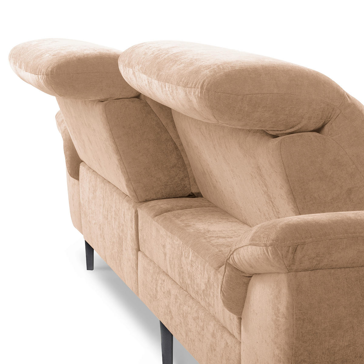 ECKSOFA 195/268 cm PRADO in Webstoff Rotbraun Bettkasten, Kopfteilverstellung, Sitztiefenverstellung  195/268 cm  - Rotbraun/Schwarz, Design, Textil/Metall (195/268cm) - Livetastic