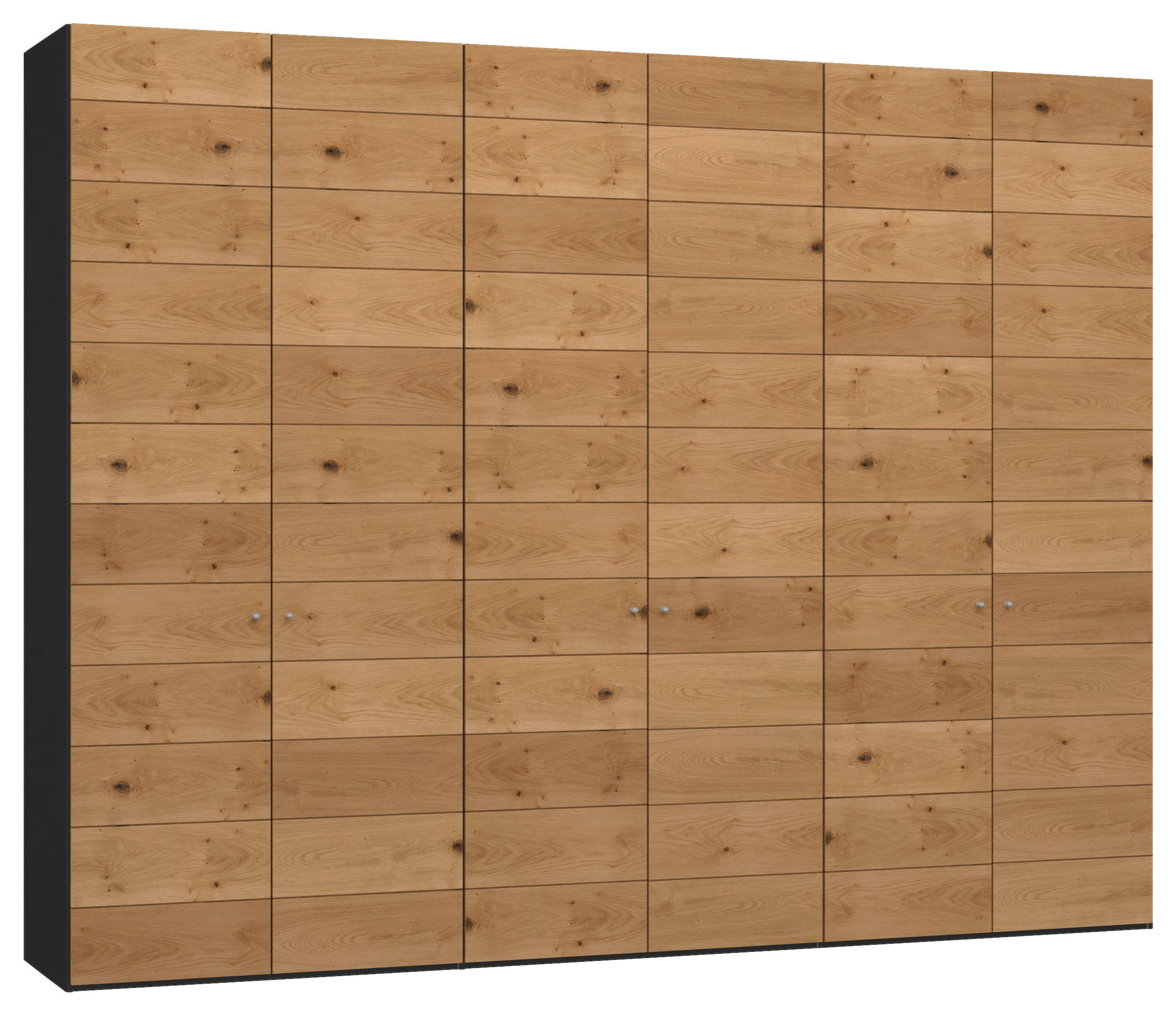 DREHTÜRENSCHRANK  in Schwarz, Wildeiche  - Wildeiche/Silberfarben, Design, Holz/Holzwerkstoff (303/236/59cm) - Jutzler