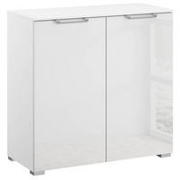 KOMMODE  in 80/81/42 cm  - Klar/Silberfarben, Design, Glas/Holzwerkstoff (80/81/42cm) - Novel