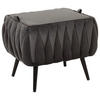 HOCKER Samt Dunkelgrau, Schwarz  - Dunkelgrau/Schwarz, Trend, Textil/Metall (55/46/45cm) - Xora