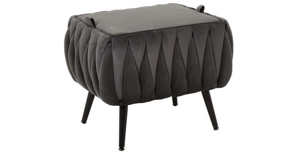 HOCKER in Metall, Textil Schwarz, Dunkelgrau  - Dunkelgrau/Schwarz, Trend, Textil/Metall (55/46/45cm) - Xora