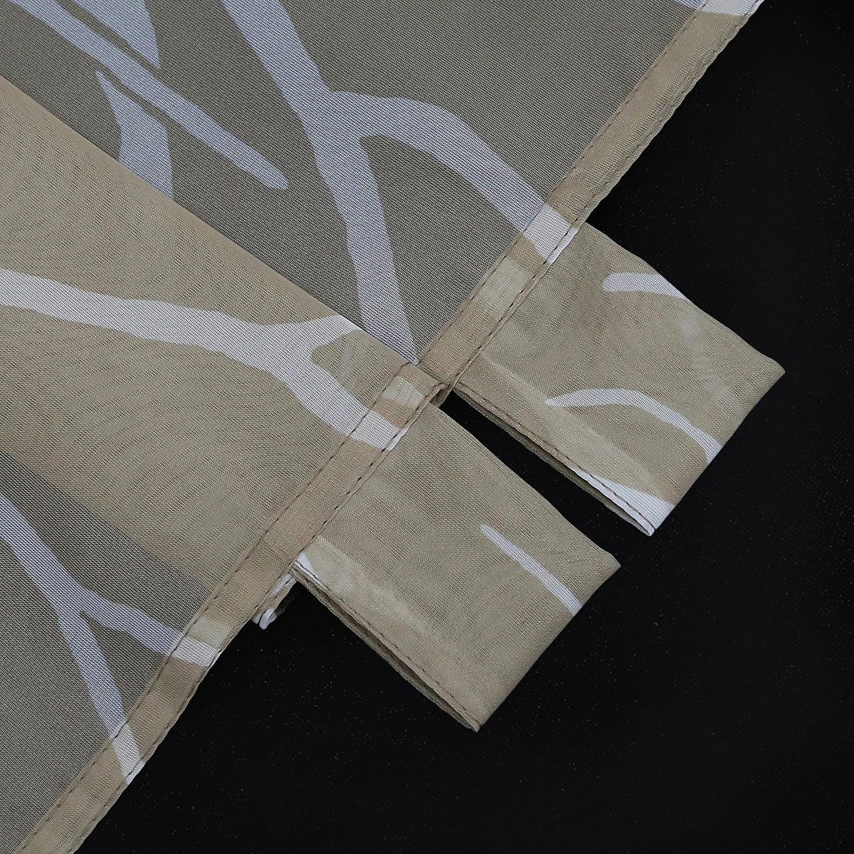 KURZGARDINE   120/45 cm   - Sandfarben/Weiß, Basics, Textil (120/45cm) - Joyswahl