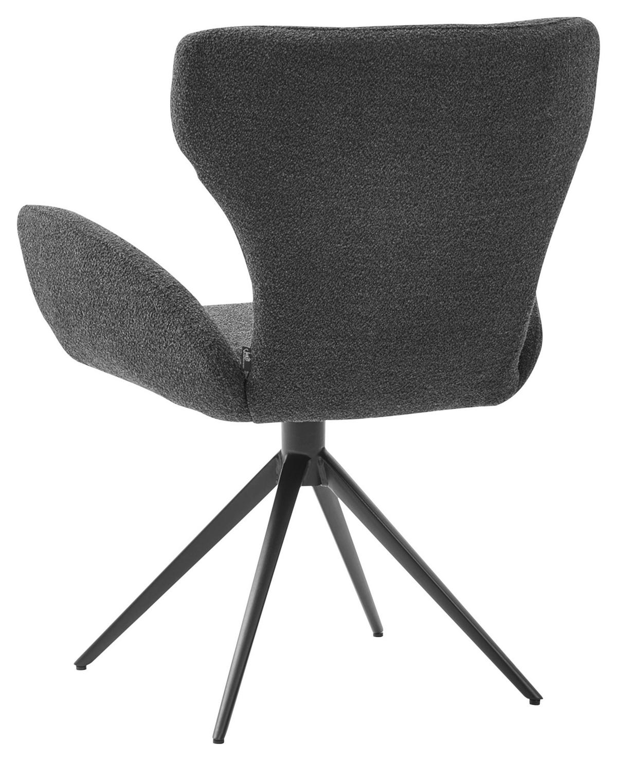 ARMLEHNSTUHL  in Bouclé  - Schwarz, Design, Textil/Metall (65/93/68cm) - Musterring
