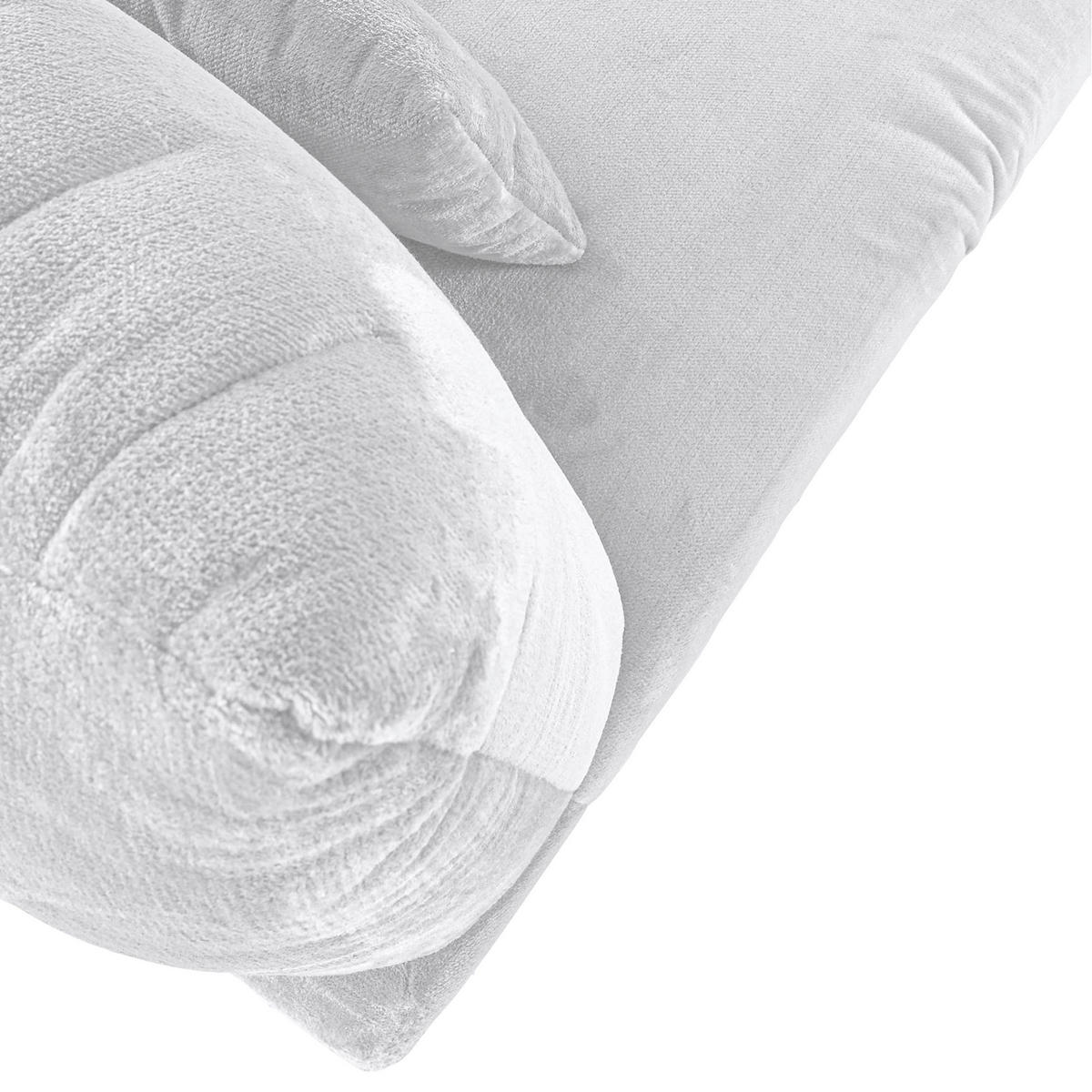 LIGGFÅTÖLJ i plysch vit  - vit/svart, Klassisk, textil/plast (100/86/166cm) - MID.YOU