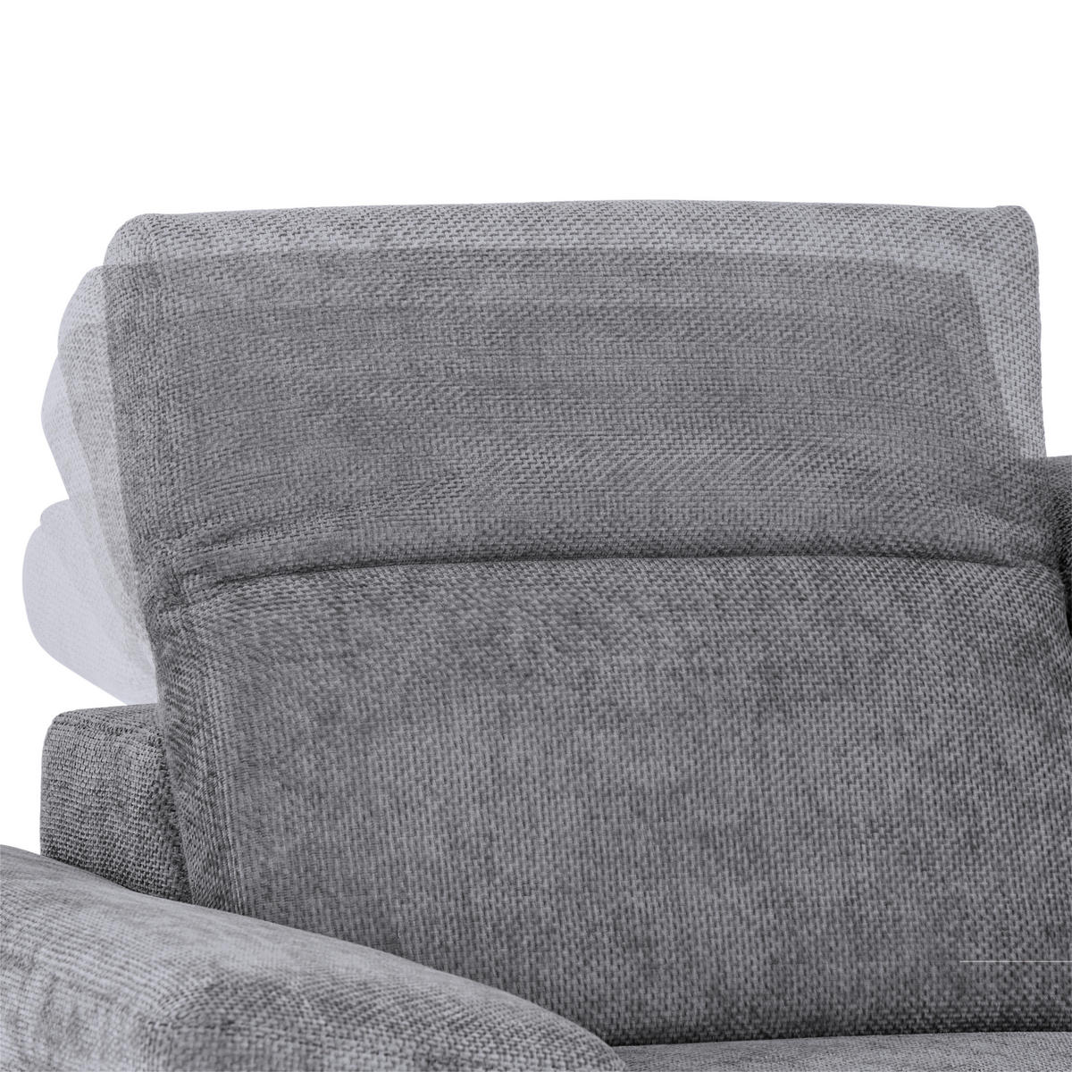 ECKSOFA Struktur Grau  - Schwarz/Grau, Modern, Textil/Metall (283/194cm) - MID.YOU