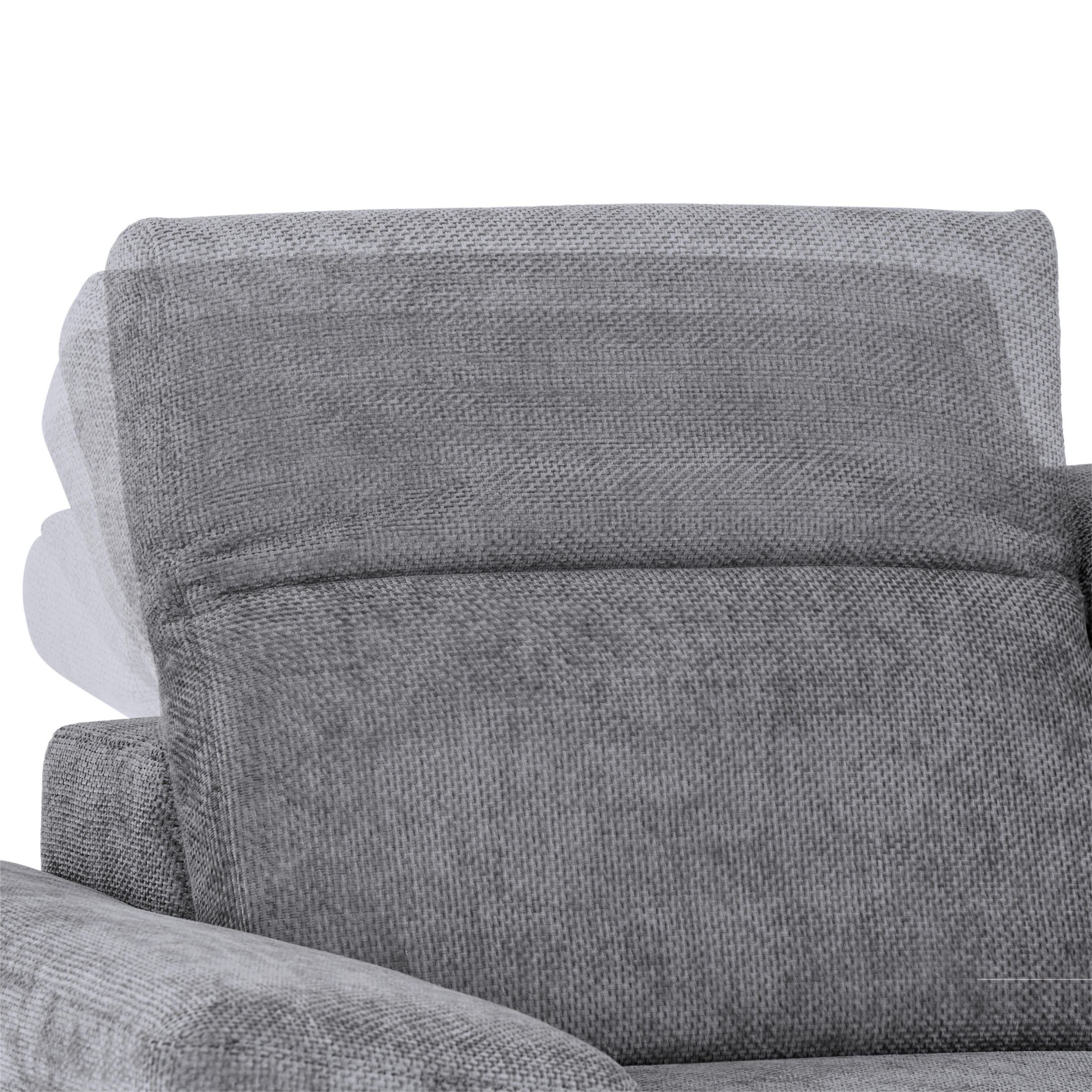 Thumbnail - Mid.you Ecksofa Royce, Grau, Textil, 3-Sitzer, Ottomane rechts, L-Form, 283x194 cm, Made in EU, motorische Relaxfunktion...