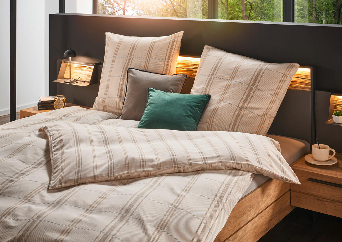 WENDEBETTWÄSCHE MR-Square Satin 155/220 cm  - Beige/Creme, Basics, Textil (155/220cm) - Musterring