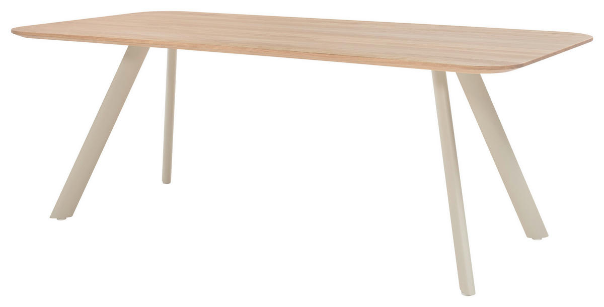 ESSTISCH Eiche massiv rechteckig Eichefarben  - Eichefarben/Grau, Design, Holz/Metall (200/100/76cm) - Musterring