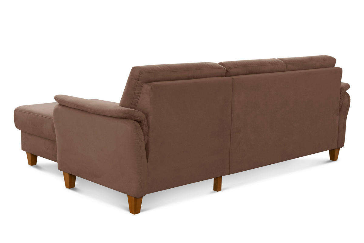 ECKSOFA PALMERA V Braun Mikrofaser  - Eichefarben/Braun, KONVENTIONELL, Holz/Textil (244/163cm) - Sit & More