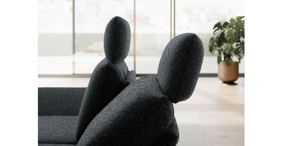 ECKSOFA  in Flachgewebe Anthrazit  155/234 cm  - Anthrazit/Schwarz, Design, Textil/Metall (155/234cm) - Dieter Knoll