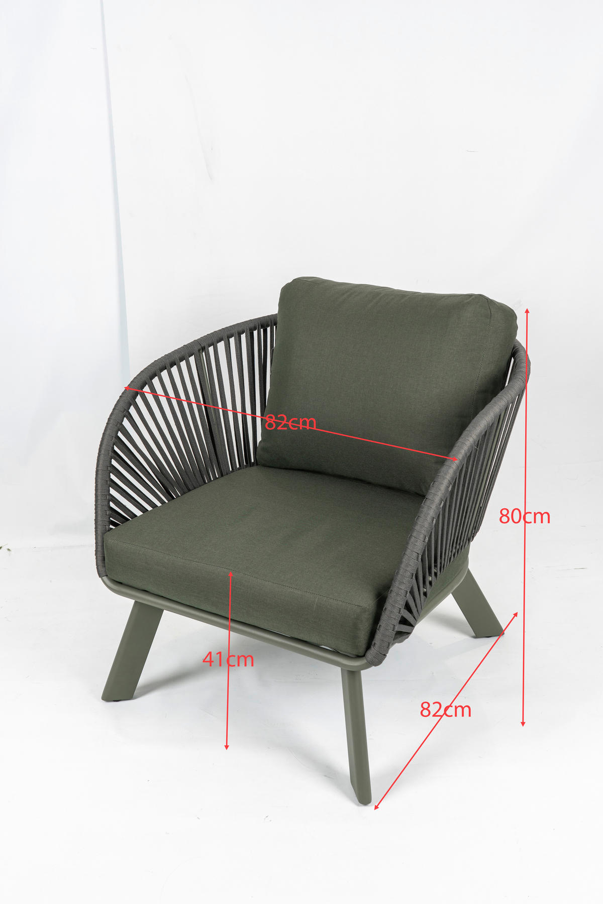 LOUNGESESSEL Grün Aluminium  - Grün, Design, Textil/Metall (83/77/82cm) - Ambia Garden