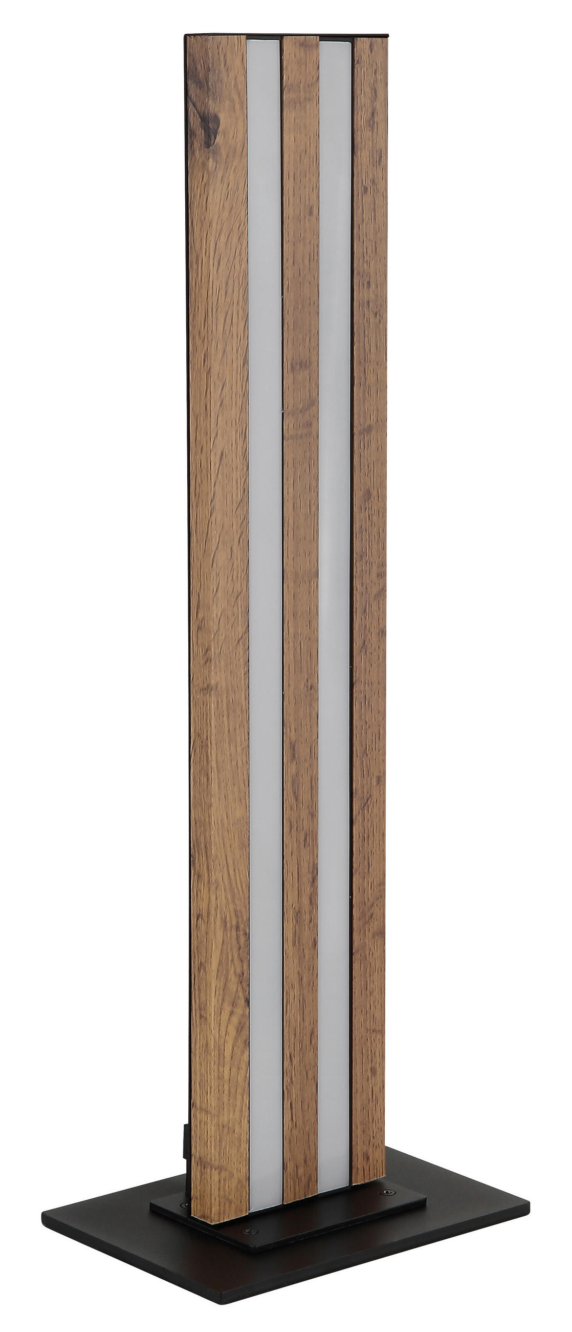 LED-TISCHLEUCHTE Hayden 18/12/50 cm  - Dunkelbraun/Opal, Design, Holzwerkstoff/Kunststoff (18/12/50cm) - Globo