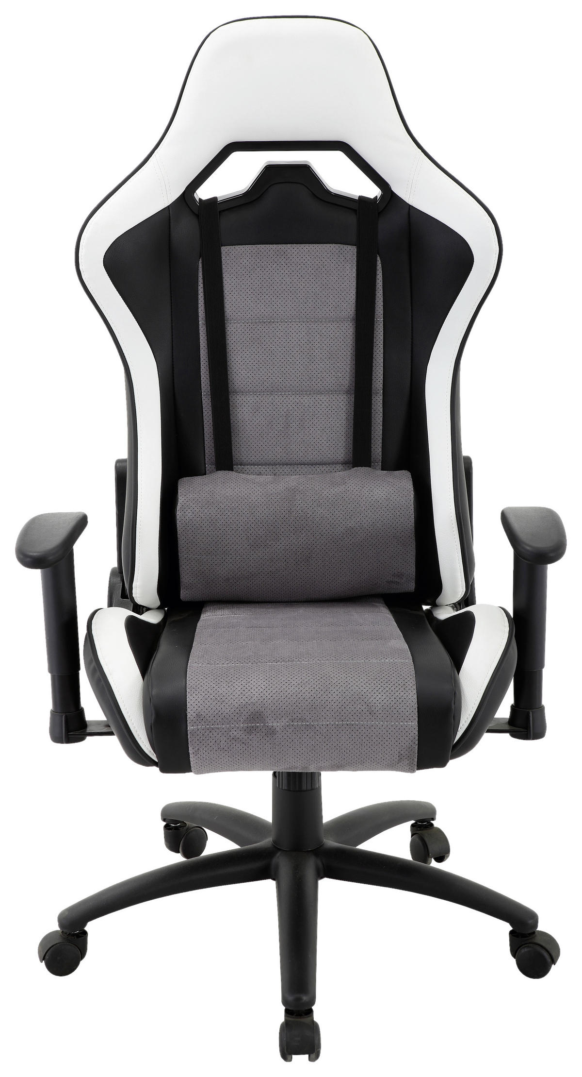 GEJMERSKA STOLICA  siva, crna, bela   - siva/bela, Dizajnerski, metal/tekstil (68,5/125-135/62cm) - Xora