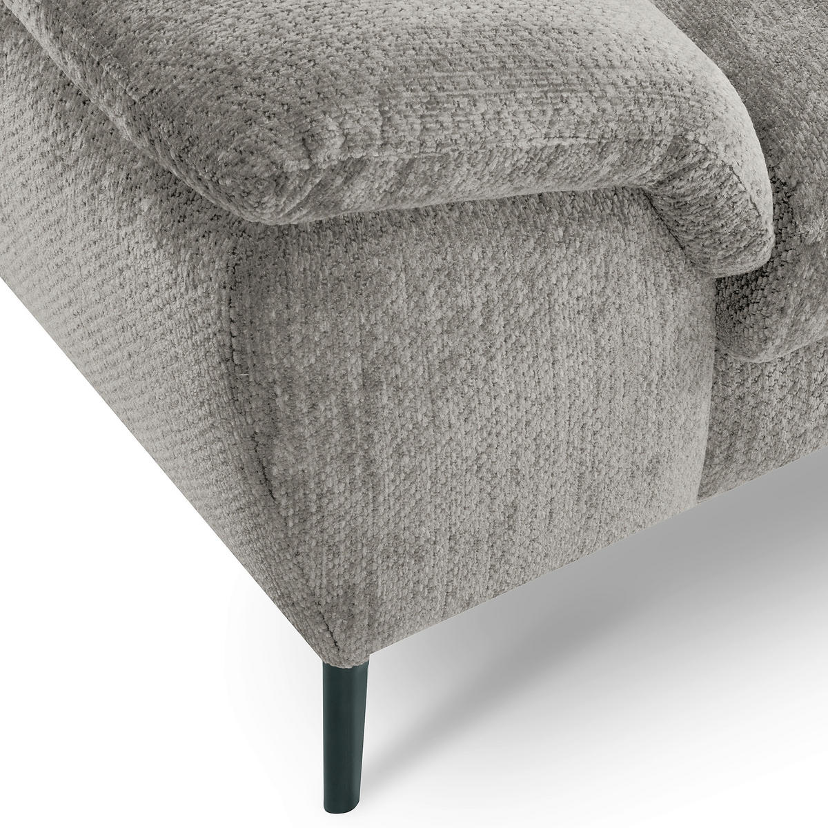 ECKSOFA  Webstoff Grau  - Schwarz/Grau, Design, Textil/Metall (268/195cm) - Livetastic