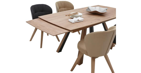 ESSTISCH in Holz, Metall 160-260/90/76 cm - Eichefarben/Anthrazit, Natur, Holz/Metall (160-260/90/76cm) - Valnatura