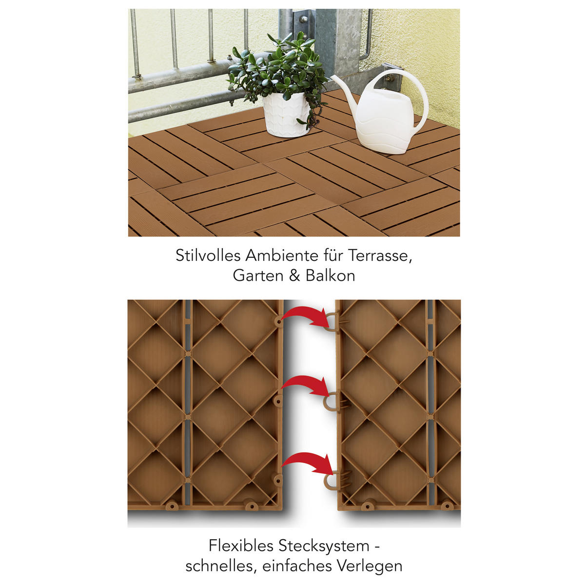 TERRASSENFLIESE Braun  - Braun, Basics, Kunststoff (30/30/2cm)