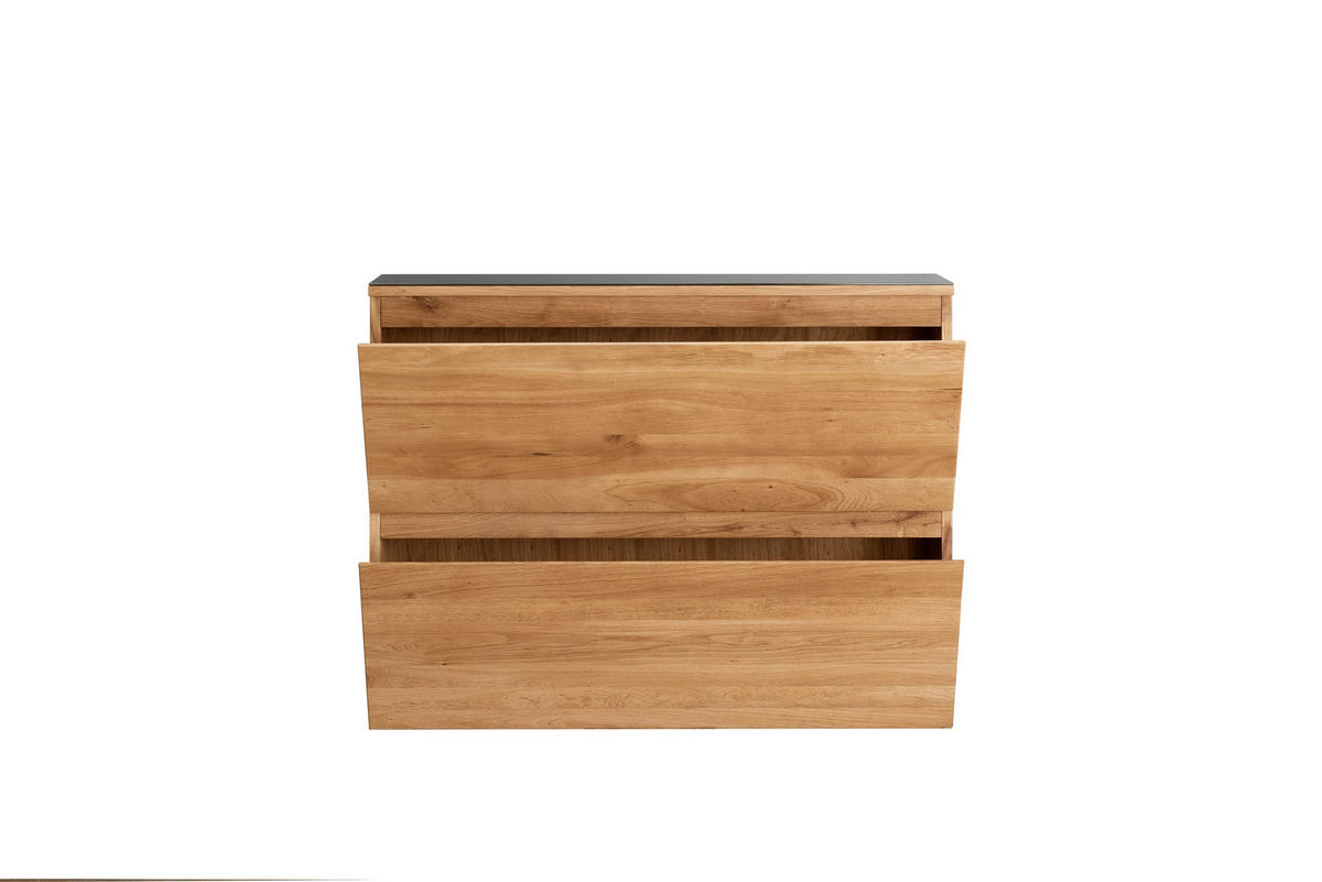 HÄNGESCHUHSCHRANK Asteiche vollmassiv Eichefarben  - Eichefarben, Natur, Holz (110/84/24cm) - Linea Natura