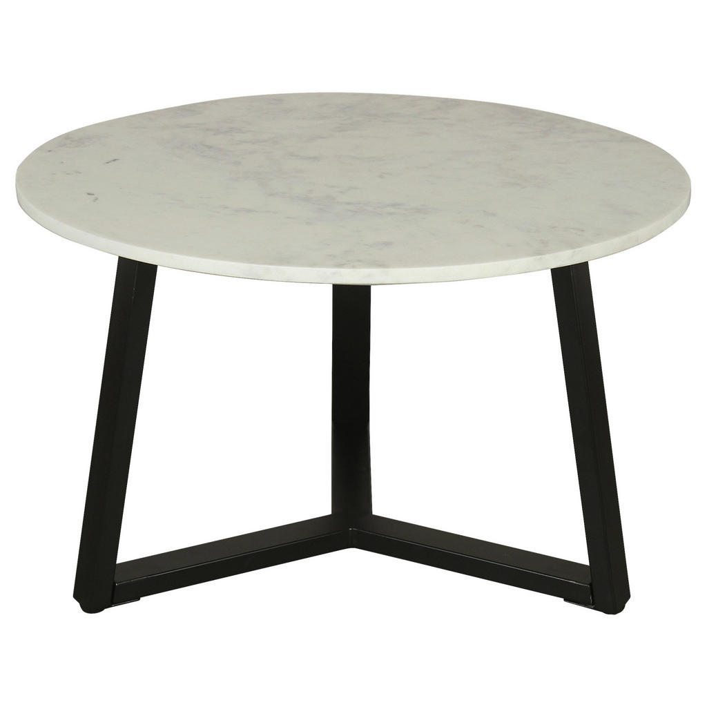 Thumbnail - Mid.you Couchtisch, Schwarz, Weiß, Metall, Stein, rund, eckig, 46x75x75 cm, einfacher Aufbau, Wohnzimmer, Wohnzimmertisc...