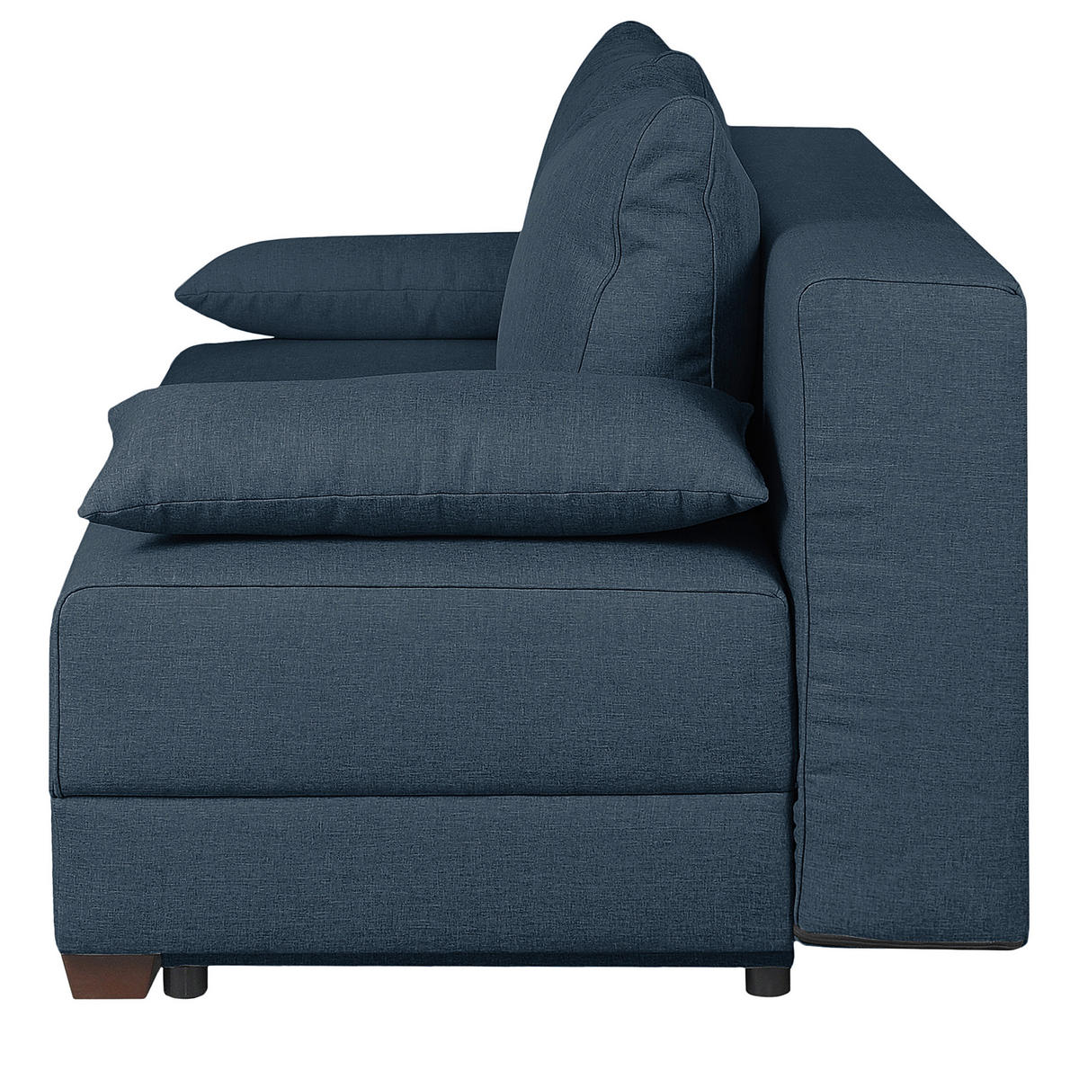 SCHLAFSOFA in Webstoff Dunkelblau  - Dunkelbraun/Dunkelblau, Design, Holz/Textil (202/85/110cm) - MID.YOU