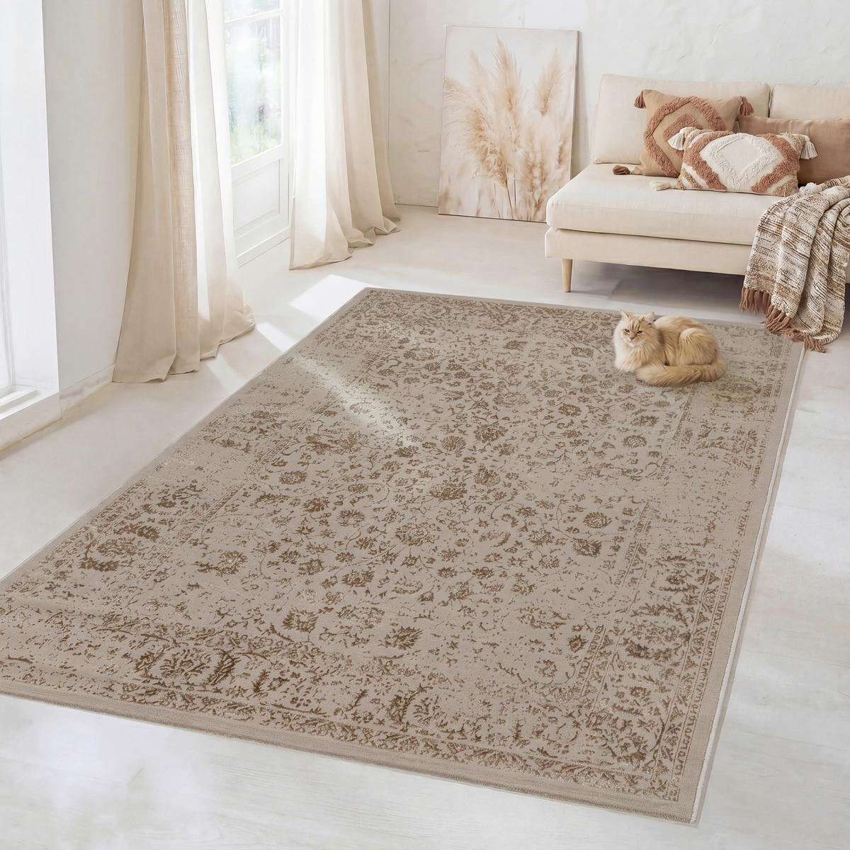 WEBTEPPICH Wohnzimmer 140/200 cm Creation Beige rechteckig  - Beige, Basics, Textil (140/200cm) - Novel