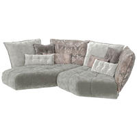 ECKSOFA in Velours Grau, Greige  216/330 cm  - Greige/Grau, Trend, Textil (216/330cm) - Bretz