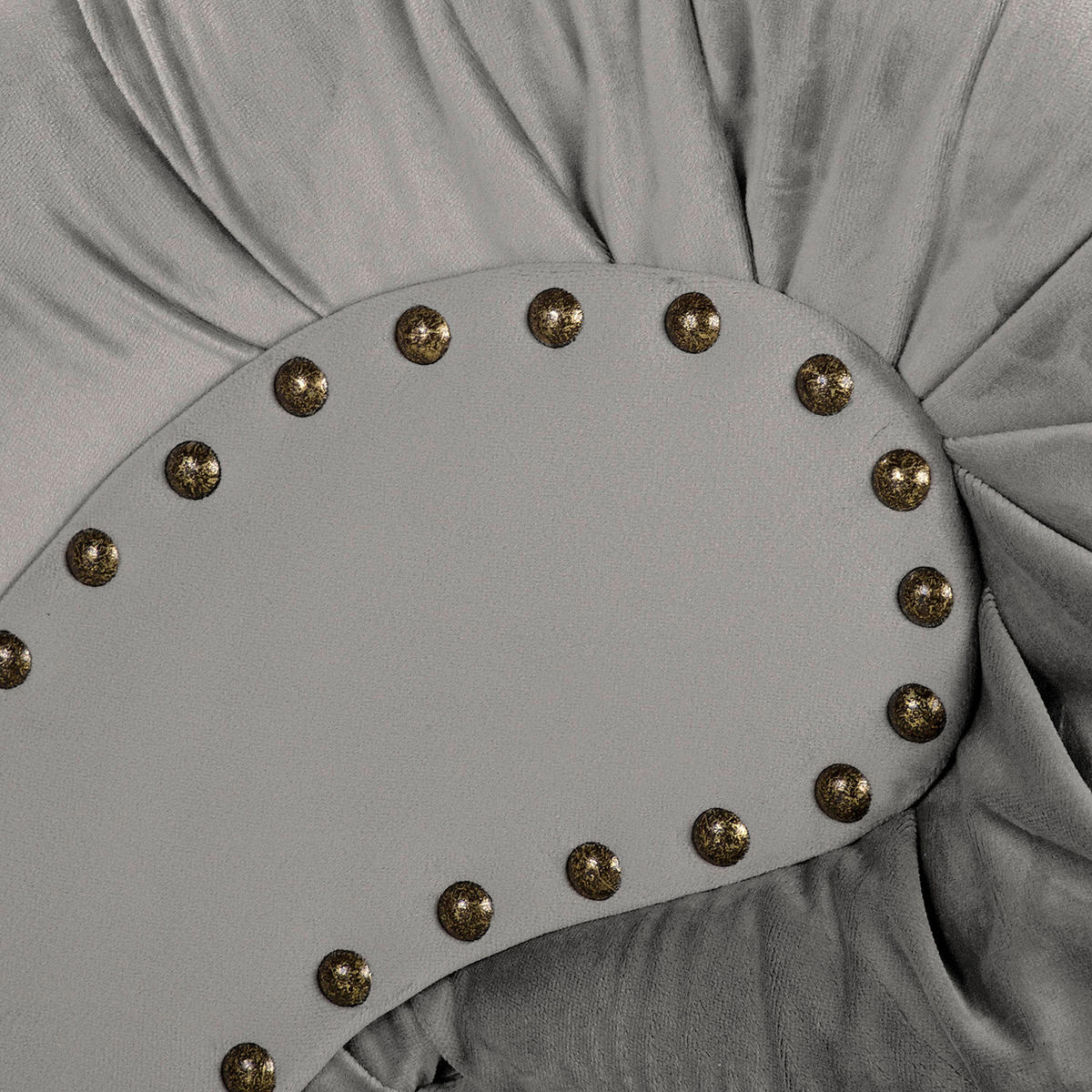 RÉCAMIERE Pako in Samt Grau  - Braun/Grau, Design, Holz/Textil (185/93/75cm) - Livetastic