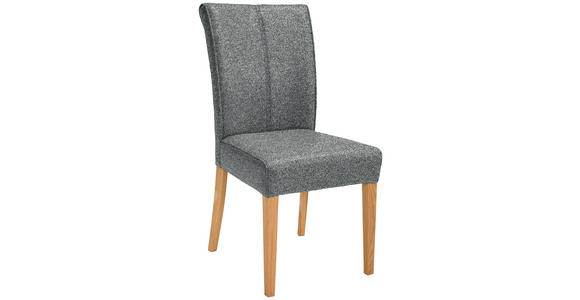STUHL in Holz, Textil Dunkelgrau  - Dunkelgrau/Eichefarben, Natur, Holz/Textil (48/97/60,5cm) - Moderano