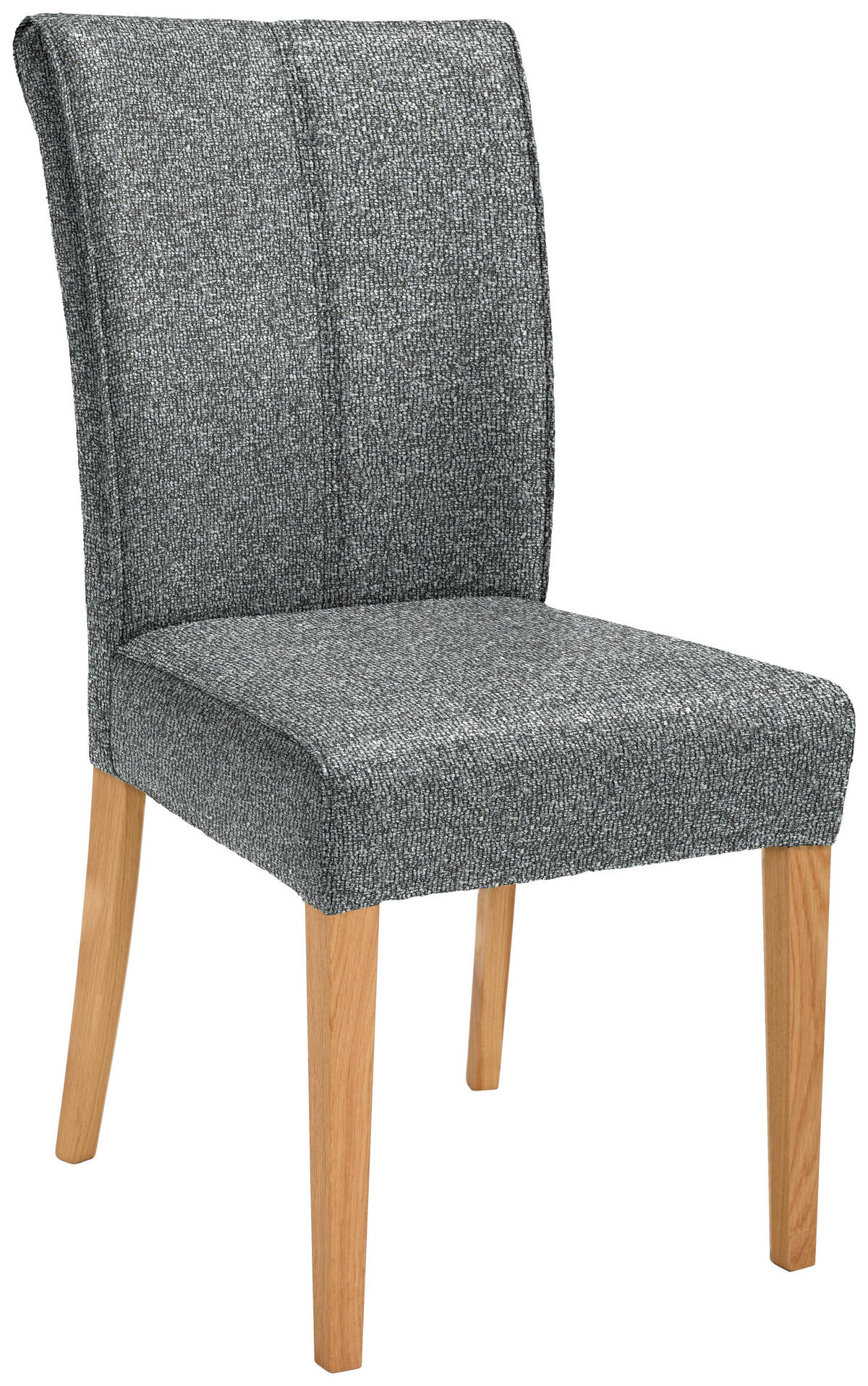 STUHL  Typenauswahl Jacquard, Flachgewebe  Dunkelgrau  - Dunkelgrau/Eichefarben, Natur, Holz/Textil (48/97/60,5cm) - Moderano