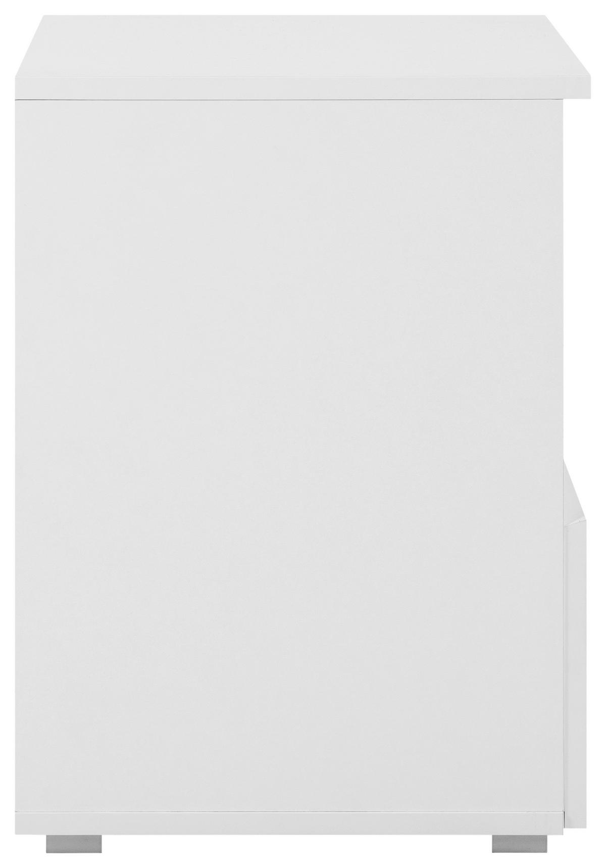 NOČNÍ STOLEK bílá - bílá/barvy hliníku, Moderní, kompozitní dřevo/plast (40/55/40cm) - MID.YOU