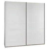 SCHWEBETÜRENSCHRANK 180/198/64 cm 2-türig Weiß  - Silberfarben/Weiß, Design, Holzwerkstoff/Metall (180/198/64cm) - MID.YOU