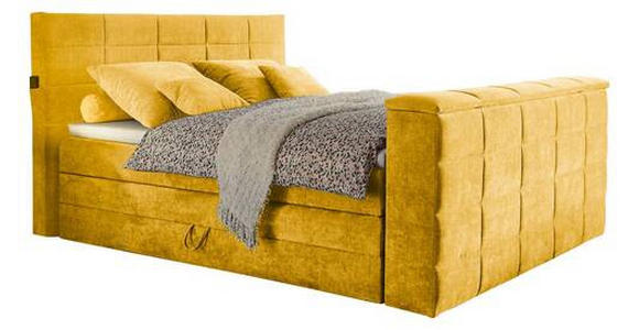 BOXSPRINGBETT 180/200 cm in Gelb - Gelb, KONVENTIONELL, Textil (180/200cm) - Carryhome