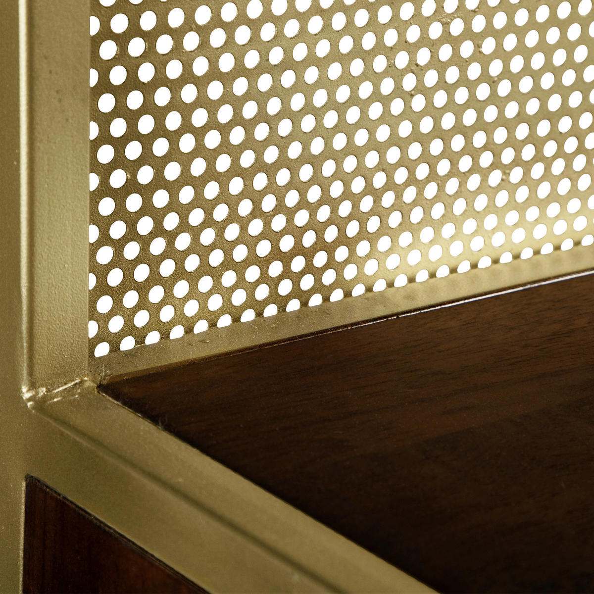 HOCHSCHRANK 35/190/40 cm  - Dunkelbraun/Goldfarben, MODERN, Holz/Metall (35/190/40cm) - Livetastic