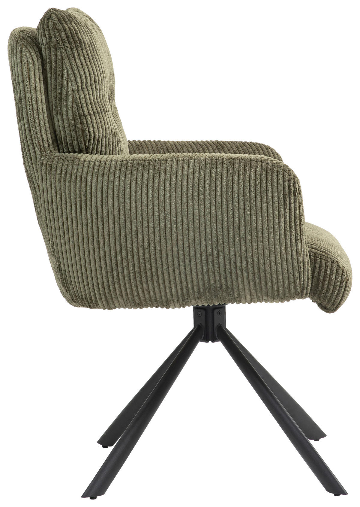 ARMLEHNSTUHL  in Eisen Cord  - Schwarz/Grün, KONVENTIONELL, Textil/Metall (60/95/67cm) - MID.YOU