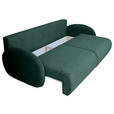SCHLAFSOFA Chenille Grün  - Schwarz/Grün, KONVENTIONELL, Kunststoff/Textil (222/90/100cm) - Carryhome
