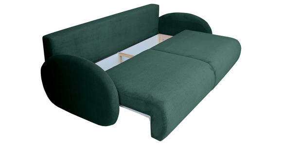 SCHLAFSOFA Chenille Grün - Schwarz/Grün, KONVENTIONELL, Kunststoff/Textil (222/90/100cm) - Carryhome