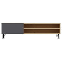 LOWBOARD Vienna  in 160/47/37,4 cm  - Eichefarben/Schwarz, Design, Holzwerkstoff/Metall (160/47/37,4cm) - Livetastic