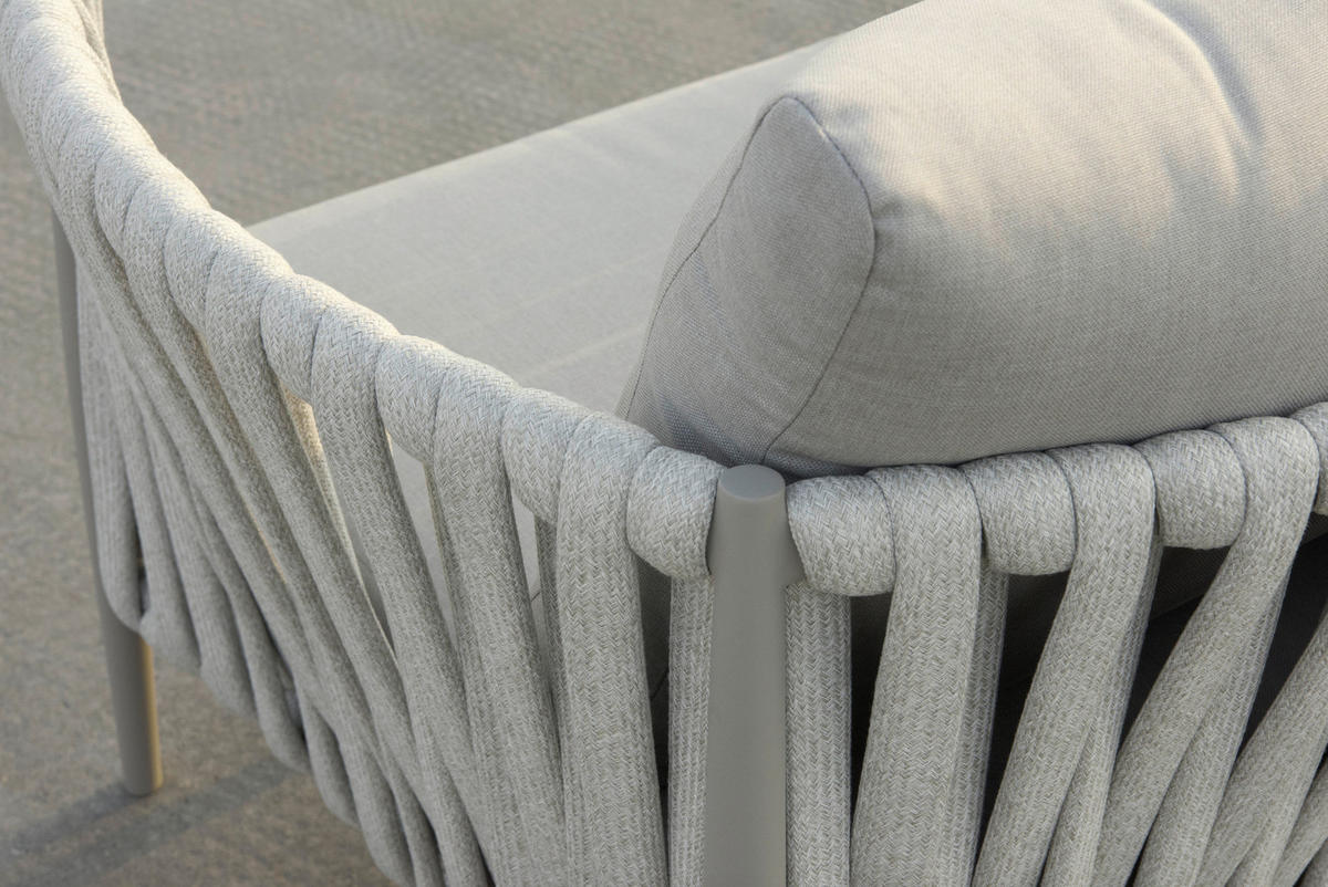 LOUNGESESSEL Hellgrau Aluminium  - Hellgrau, Design, Textil/Metall (91/81/68cm) - Amatio