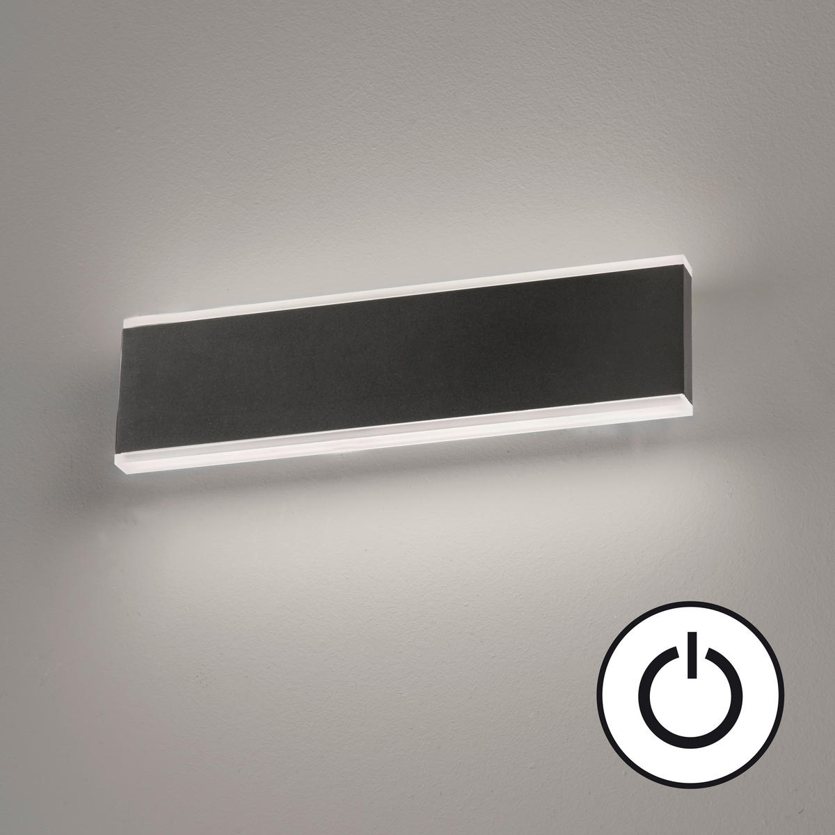 LED VÄGGLAMPA Muur 10/8/2 cm   - vit/svart, Modern, metall/plast (10/8/2cm) - Fischer & Honsel